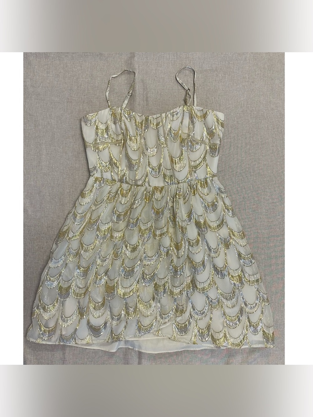 Aryn K Silk and Metallic Dress Size M